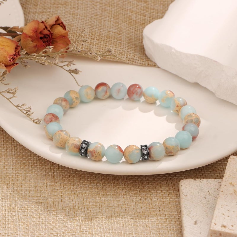 Yiyang 13th 16th 18th 21st 25th 30th 35th 40th 45th 50th 60th 65th 70th 75th 80th Birthday Gifts for Women, Natural Stone Bracelet Birthday Gifts for Women Mom Daughter Grandma Sister Coworker - Image 3